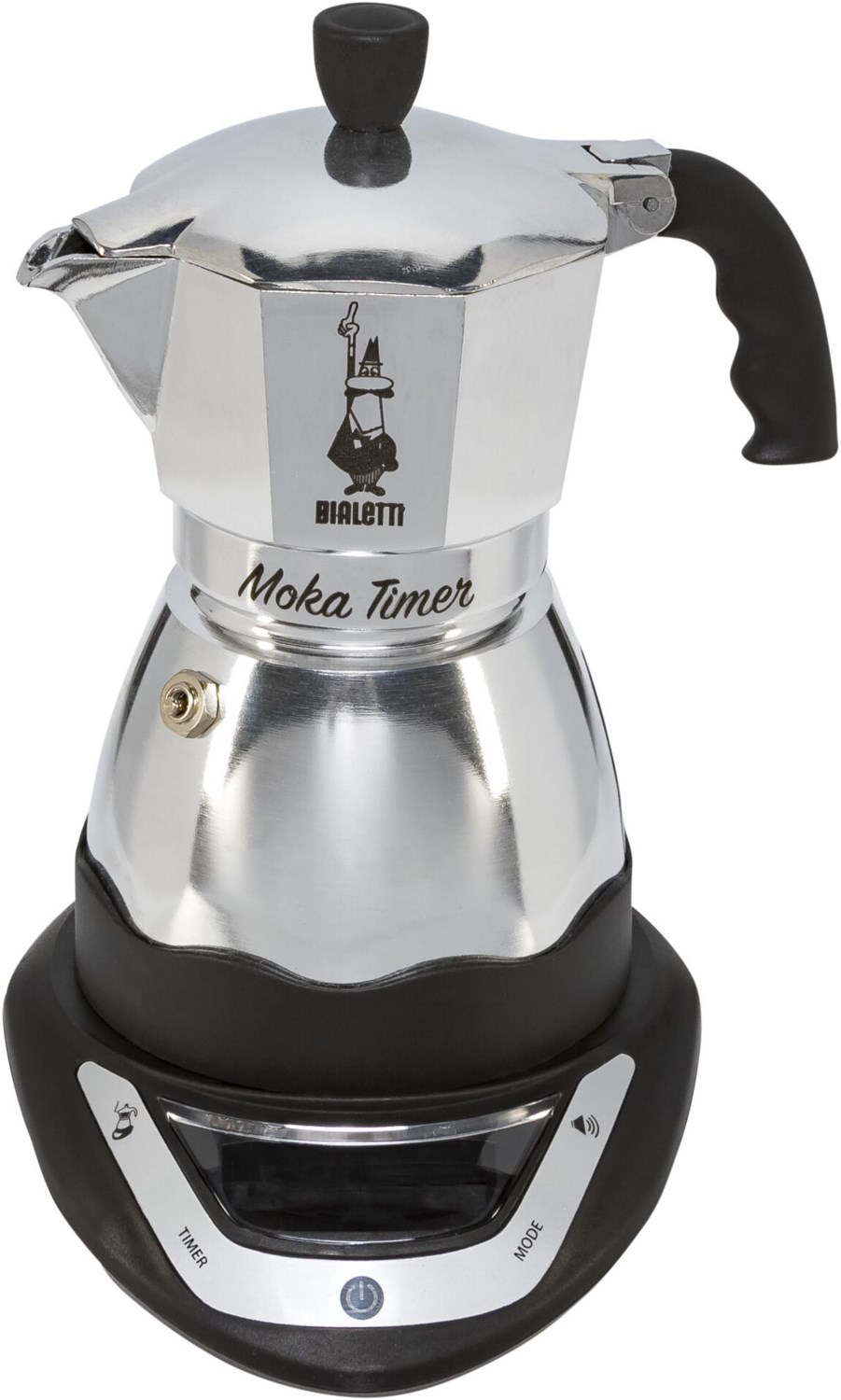 Moka Timer 3 Tassen Espressokocher silber/schwarz von Bialetti