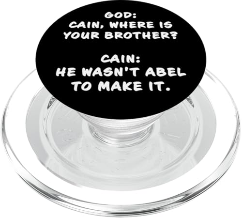 Funny Clean Bible Character Humor – Cain & Abel Joke PopSockets PopGrip für MagSafe von Bible Character Funny Faith Humor