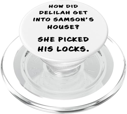 Funny Clean Bible Character Humor – Samson & Delilah Joke PopSockets PopGrip für MagSafe von Bible Character Funny Faith Humor
