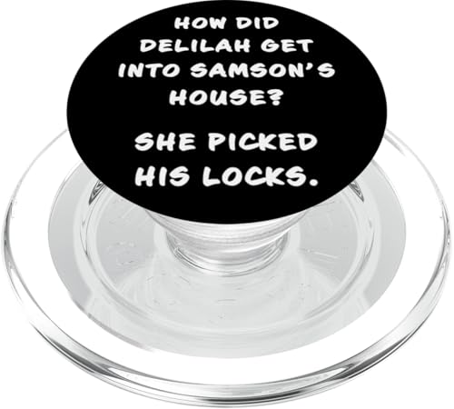 Funny Clean Bible Character Humor – Samson & Delilah Joke PopSockets PopGrip für MagSafe von Bible Character Funny Faith Humor