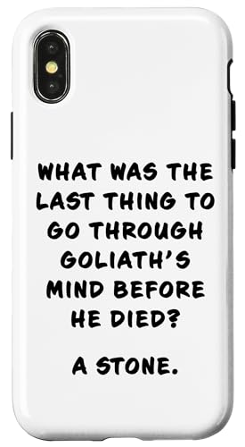 Funny Clean Bible Character Humor – What Was Goliath's Last Hülle für iPhone X/XS Funny Clean Bible Character Humor – What Was Goliath's Last Hülle für iPhone X/XS von Bible Character Funny Faith Humor