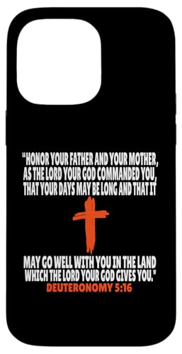 Deuteronomy 5:16 Bibelversen Schrift Hülle für iPhone 14 Pro Max Deuteronomy 5:16 Bibelversen Schrift Hülle für iPhone 14 Pro Max von + Bible Rise +