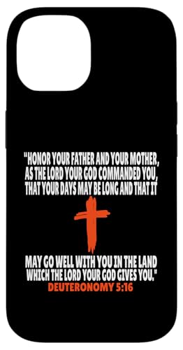 Deuteronomy 5:16 Bibelversen Schrift Hülle für iPhone 14 von + Bible Rise +