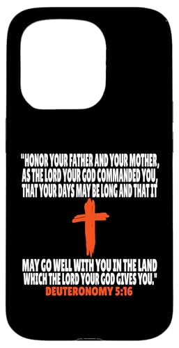 Deuteronomy 5:16 Bibelversen Schrift Hülle für iPhone 15 Pro von + Bible Rise +