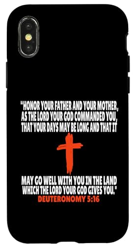 Deuteronomy 5:16 Bibelversen Schrift Hülle für iPhone X/XS von + Bible Rise +