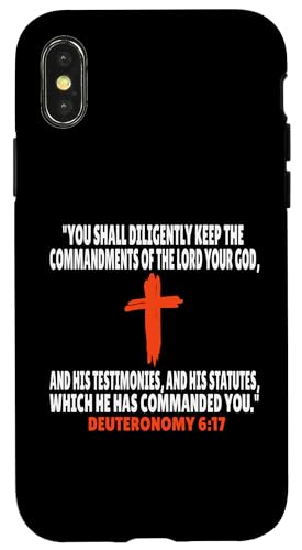Deuteronomy 6:17 Bibelversen Schrift Hülle für iPhone X/XS Deuteronomy 6:17 Bibelversen Schrift Hülle für iPhone X/XS von + Bible Rise +