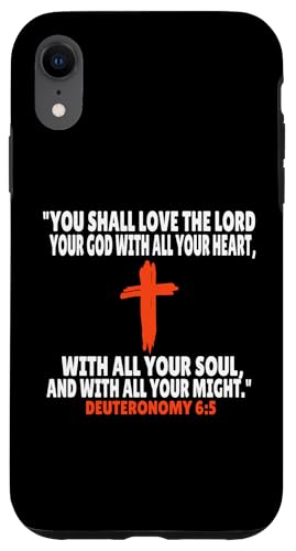 Deuteronomy 6:5 Bibelversen Schrift Hülle für iPhone XR von + Bible Rise +