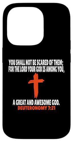 Deuteronomy 7:21 Bibelversen Schrift Hülle für iPhone 14 Pro von + Bible Rise +