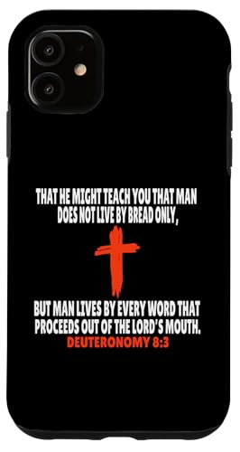 Deuteronomy 8:3 Bibelversen Schrift Hülle für iPhone 11 Deuteronomy 8:3 Bibelversen Schrift Hülle für iPhone 11 von + Bible Rise +