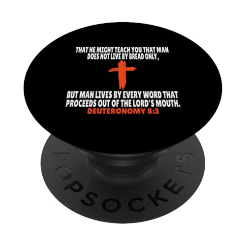 Deuteronomy 8:3 Bibelversen Schrift PopSockets Klebender PopGrip von + Bible Rise +