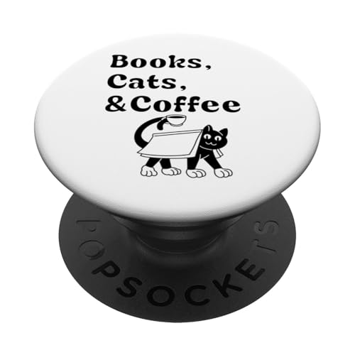 Book Lover's Books Katzen und Kaffee PopSockets Klebender PopGrip von Bibliophile Book Lovers Book Blogger Tees