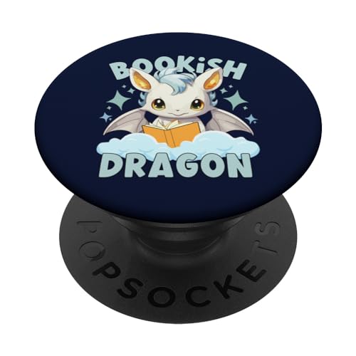 Bookish Dragon Humor Tee PopSockets Klebender PopGrip Bookish Dragon Humor Tee PopSockets Klebender PopGrip von Bibliophile Book Lovers Book Blogger Tees