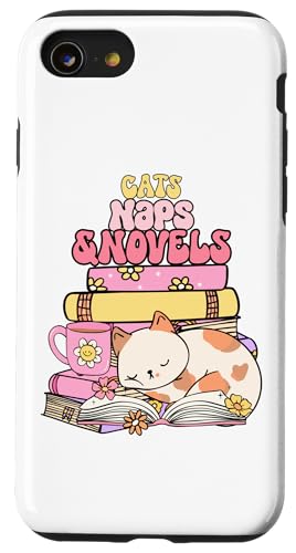 Cats Naps and Novels Book Lovers Design Hülle für iPhone SE (2020) / 7 / 8 von Bibliophile Book Lovers Book Blogger Tees