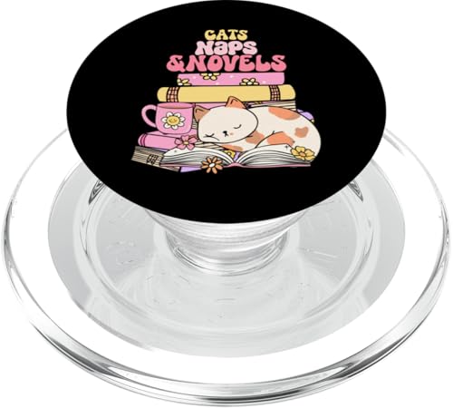 Cats Naps and Novels Book Lovers Design PopSockets PopGrip für MagSafe Cats Naps and Novels Book Lovers Design PopSockets PopGrip für MagSafe von Bibliophile Book Lovers Book Blogger Tees
