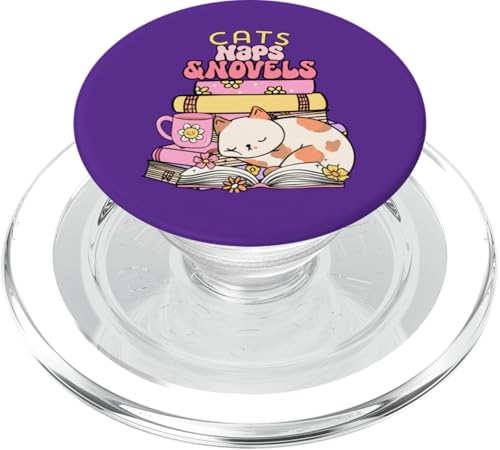 Cats Naps and Novels Book Lovers Design PopSockets PopGrip für MagSafe Cats Naps and Novels Book Lovers Design PopSockets PopGrip für MagSafe von Bibliophile Book Lovers Book Blogger Tees