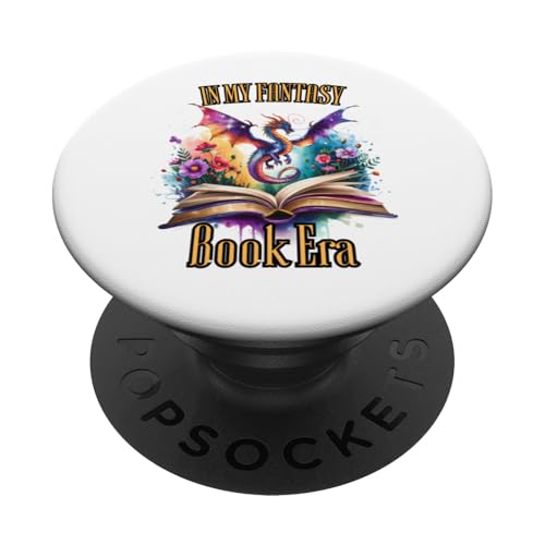 In My Fantasy Book Era Book Lover Dragon Tee PopSockets Klebender PopGrip von Bibliophile Book Lovers Book Blogger Tees