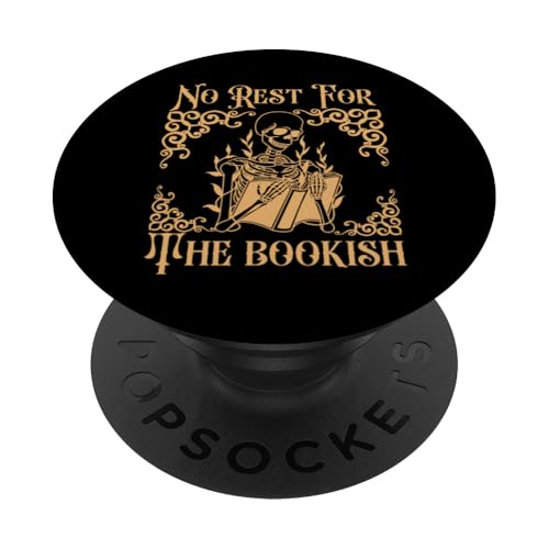 No Rest For The Bookish Skelett Book Lover Tee PopSockets Klebender PopGrip von Bibliophile Book Lovers Book Blogger Tees