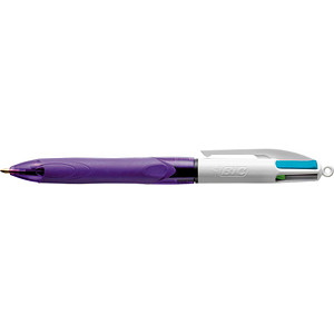 BIC 4-Farben-Kugelschreiber 4 Colours GRIP Fashion lila Schreibfarbe farbsortiert, 1 St. von Bic