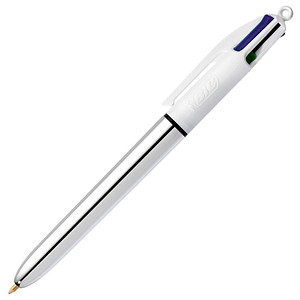 BIC 4-Farben-Kugelschreiber 4 Colours Shine silber Schreibfarbe farbsortiert, 1 St. von Bic