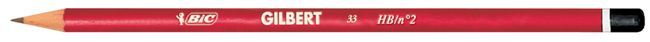 BIC Bleistift Gilbert 33, Härtegrad: HB, rund, rot lackiert von Bic