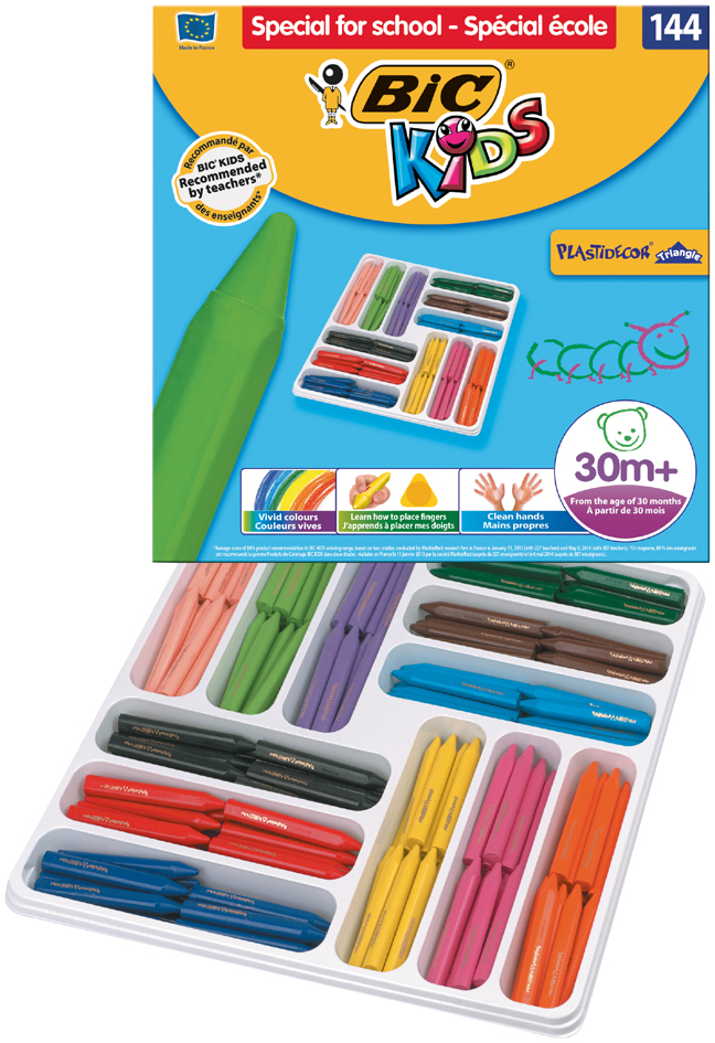 BIC Dreikant-Wachsmalkreide Plastidecor Triangle, 144er von Bic