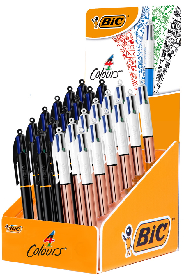 BIC Druckkugelschreiber 4 Colours, 24er Display von Bic