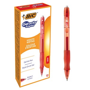 BIC Gel-ocity Gelschreiber rot/transparent 0,3 mm, Schreibfarbe: rot, 12 St. von Bic