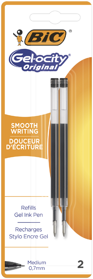 BIC Gelschreiber-Minen, Strichstärke: 0,5 mm, schwarz von Bic