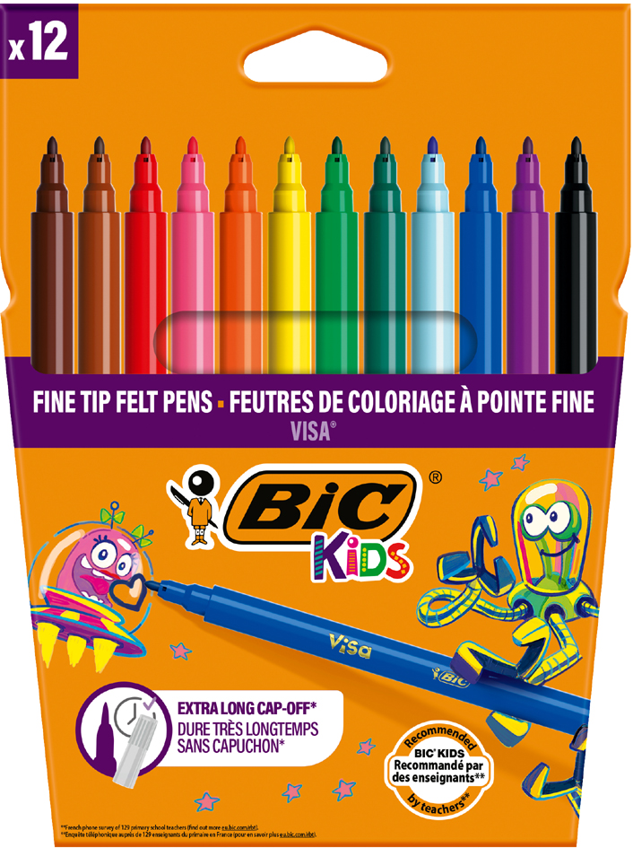 BIC KIDS Fasermaler Visa, 12er Kartonetui von Bic