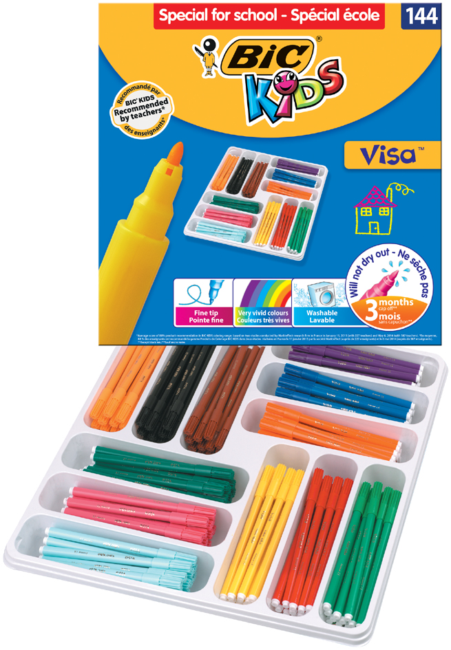 BIC KIDS Fasermaler Visa, 144er Klassenpackung von Bic