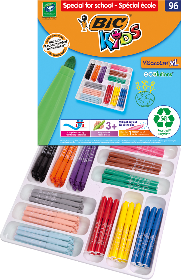 BIC KIDS Fasermaler Visacolor XL ecolutions, 96er Klassen- von Bic