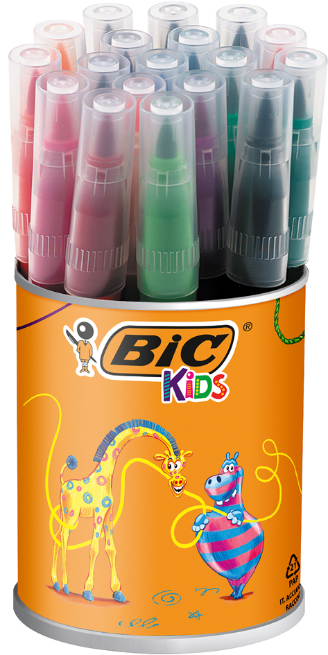 BIC KIDS Fasermaler Visaquarelle, 18er Runddose von Bic