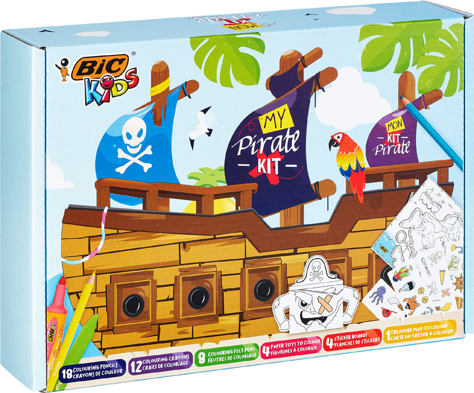 BIC KIDS Zeichenset , Meine Piraten-Box, , 47-teilig von Bic