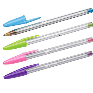 BIC Kugelschreiber Cristal Fun transparent Schreibfarbe farbsortiert, 4 St. von Bic