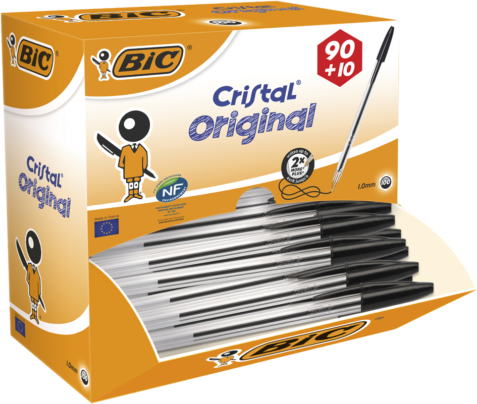 BIC Kugelschreiber Cristal Original, schwarz, VALUE PACK von Bic