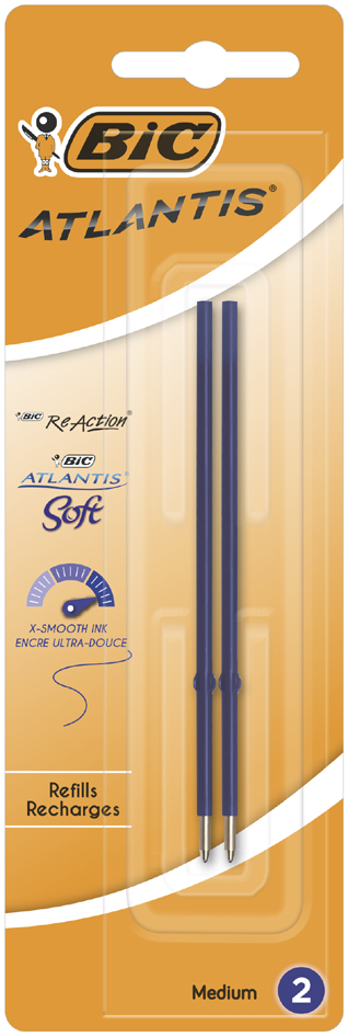 BIC Kugelschreiber-Mine X-Smooth Refill, blau, 2er Blister von Bic