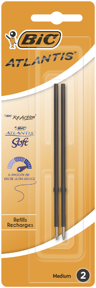 BIC Kugelschreiber-Mine X-Smooth Refill schwarz, 2er Blister von Bic