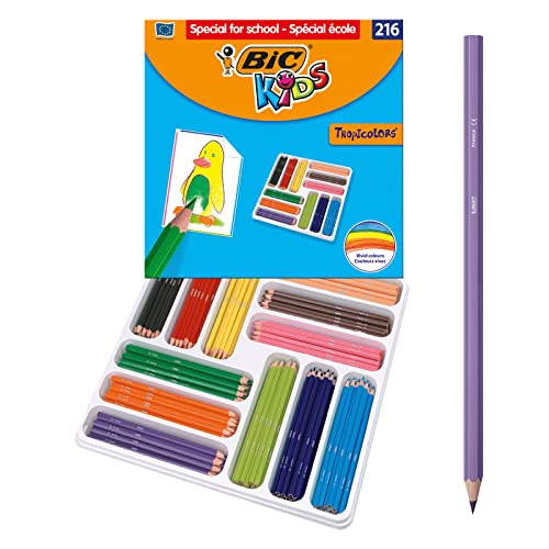 BiC Kids Tropicolors Buntstifte, 18 Stück Wallet x 216 farblich sortiert von Bic