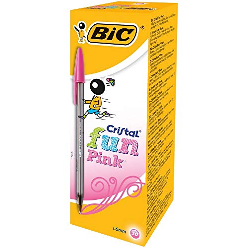 Bic Cristal Fun Kugelschreiber, Rose, 20 er Pack von Bic