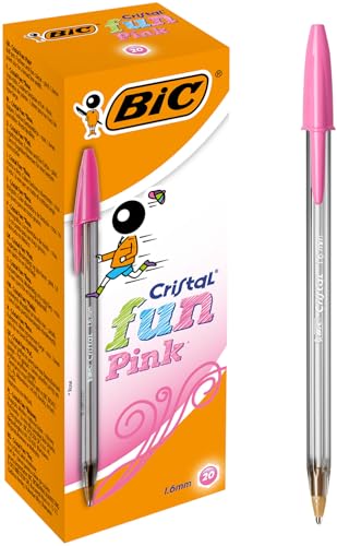 Bic Cristal Fun Kugelschreiber, Rose, 20 er Pack von Bic