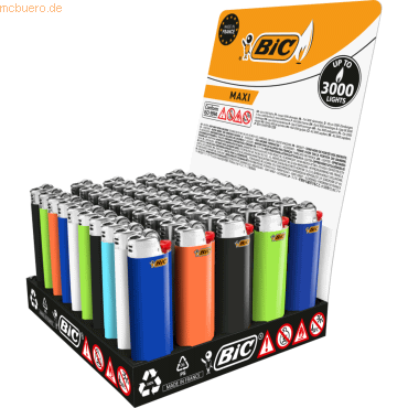 Bic Feuerzeug MAXI J26 807975 50 Stück von Bic