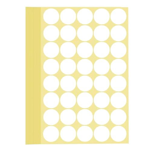 1200 Stück Weiß Klebepunkte Aufkleber 25 mm Runde Punktaufkleber Farbkodierun Etiketten selbstklebende Markierungspunkte zum Beschriften, Basteln Stickers Round Color Coding Labels (Weiss 2.5 cm) von Bicoozz