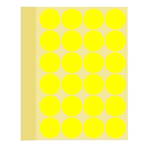 720 Stück Klebepunkte Aufkleber 32 mm Runde Punktaufkleber Farbkodierun Etiketten selbstklebende Markierungspunkte zum Beschriften, Basteln Yellow Stickers Round Color Coding Labels (Gelb 3.2 cm) von Bicoozz