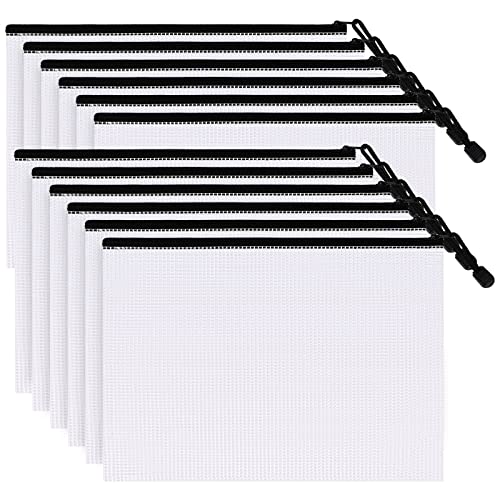 Bidponds 12 Stück B5 Kunststoff-Netztaschen mit Reißverschluss, PVC-Dokumentenmappe von Bidponds