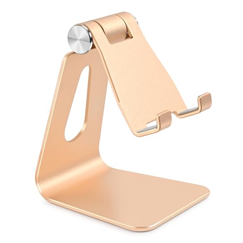 Bidponds Verstellbarer Handy-Ständer aus Aluminiumlegierung, Tisch-Metall-Telefonhalterung, Desktop-Telefondock, Smartphone-Halterung, goldfarben Bidponds Verstellbarer Handy-Ständer aus Aluminiumlegierung, Tisch-Metall-Telefonhalterung, Desktop-Telefondock, Smartphone-Halterung, goldfarben von Bidponds