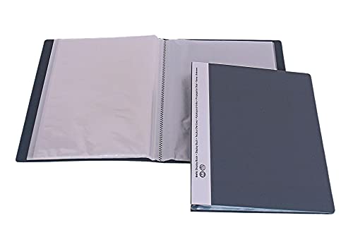 10x Biella Sichtbuch grau mit 20 A4 Sichthüllen für 40 Blatt, Präsentationsmappe mit Klarsicht-Hüllen, Sichthüllenbuch, Portfoliomappe, Angebotsmappe von Biella