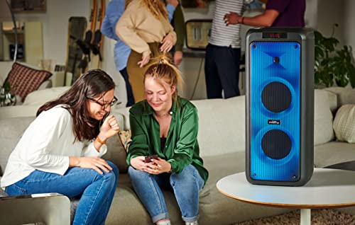 BIGBEN PARTYBTHPXL Tragbarer Bluetooth-Lautsprecher, leistungsstark, 600 W, Party, XL, LED-Lichter, USB, MicroSD, 2 Eingänge für Micro, AUX-IN, Fernbedienung, Tragegriff, 2 Mikrofone enthalten, von Big Ben