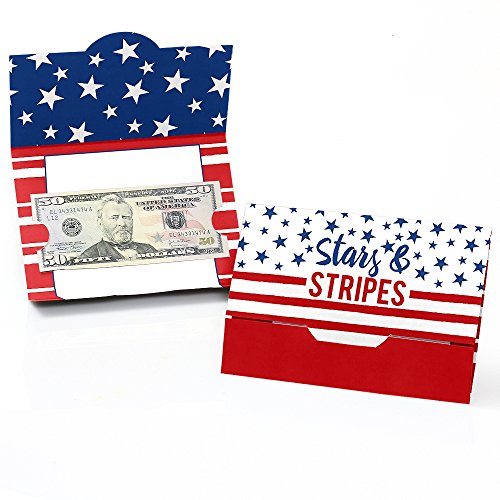 Big Dot of Happiness Stars and Stripes – Gedenktag USA Patriotische Unabhängigkeit Tag Party Geld und Geschenkkartenhalter – Set von 8 Stück von Big Dot of Happiness