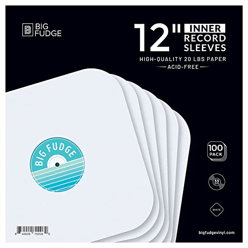 BIG FUDGE Innenhüllen für Schallplatten – 30 cm x 100 Stück – Schutz aus Vinyl aus dickem und säurefreiem Papier – Innenhülle antistatisch 33/45 Runden BIG FUDGE Innenhüllen für Schallplatten – 30 cm x 100 Stück – Schutz aus Vinyl aus dickem und säurefreiem Papier – Innenhülle antistatisch 33/45 Runden von Big Fudge