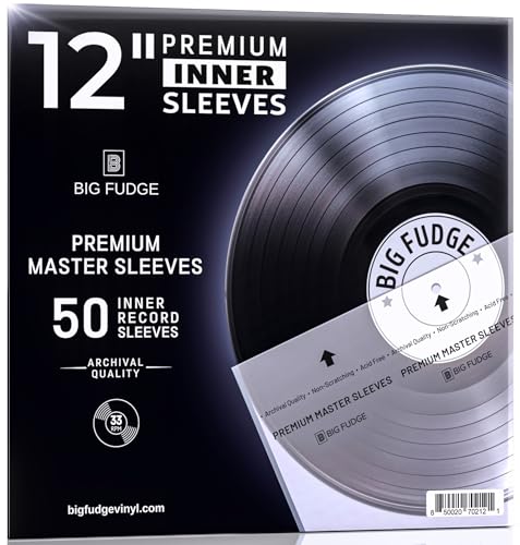 BIG FUDGE Premium Master Schallplatten Innenhüllen - 12" x 50 STK. - Archivhüllen Antistatisch aus Reispapier - Dursichtige 3-Lagige Vinyl LP Hüllen BIG FUDGE Premium Master Schallplatten Innenhüllen - 12" x 50 STK. - Archivhüllen Antistatisch aus Reispapier - Dursichtige 3-Lagige Vinyl LP Hüllen von Big Fudge